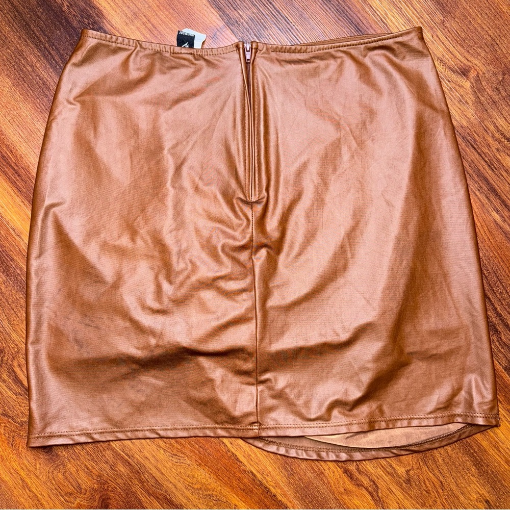 Windsor Ruched Tan Brown Mini Skirt - Picture 6 of 6